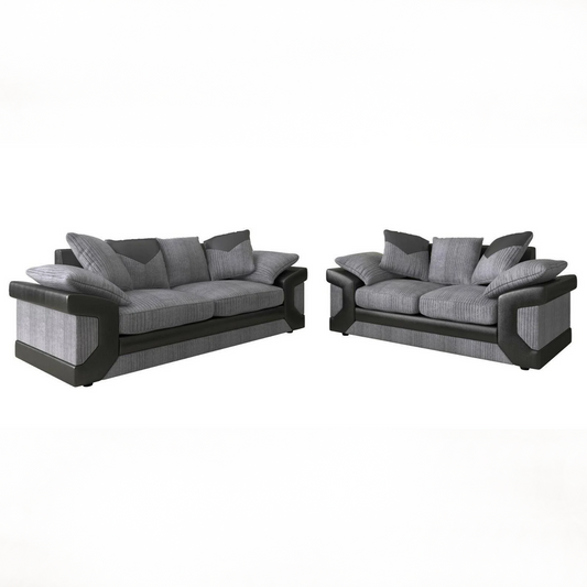 Dino Grey/Black 3+2 Sofa Set