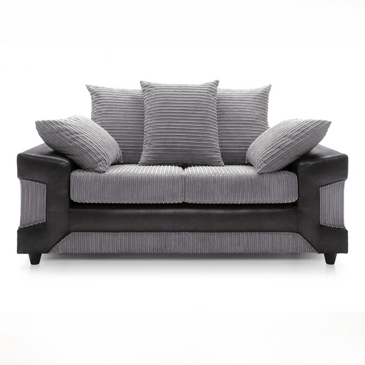 Dino Grey/Black 2 Seater Sofa