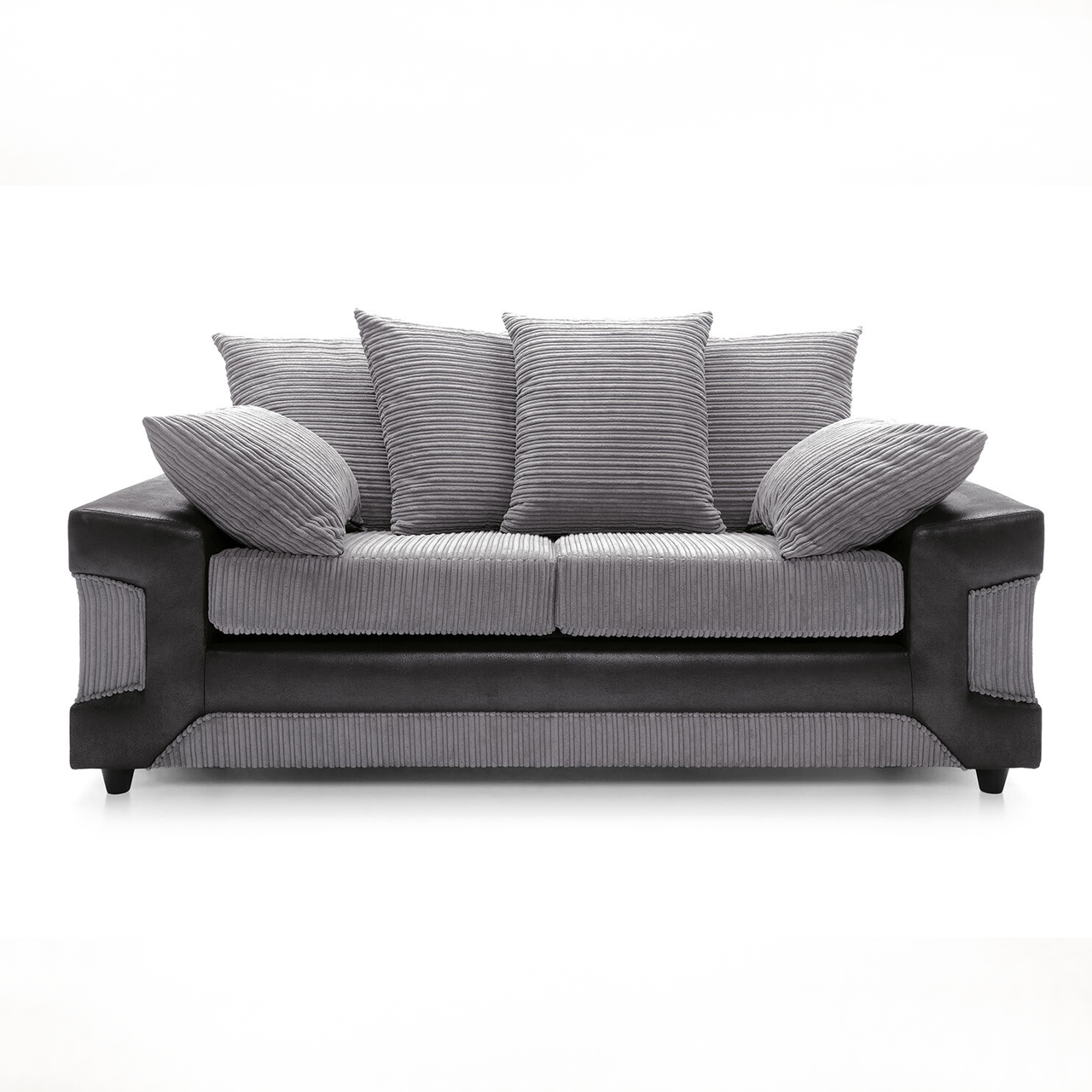 Dino Grey/Black 3 Seater Sofa