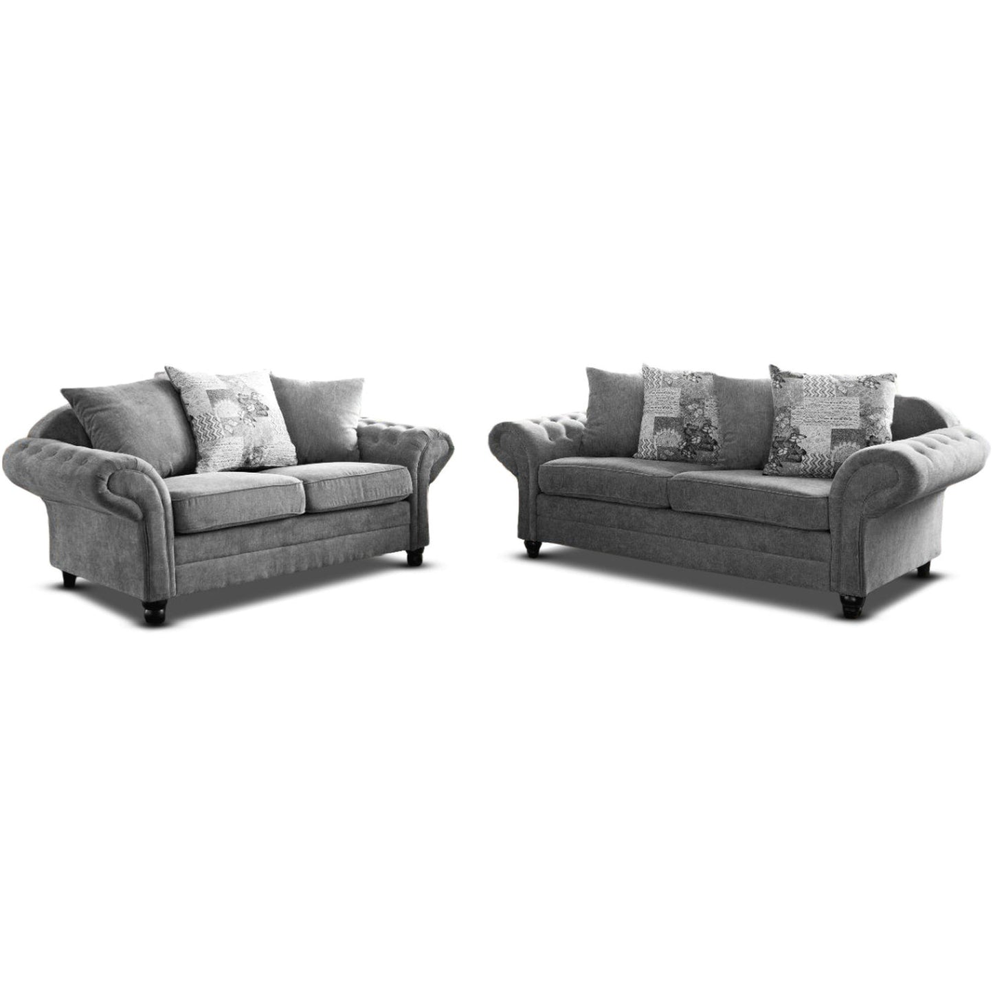 Nicole Graphite 3+2 Sofa Set