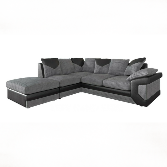 Dino Grey/Black Left Hand Corner Sofa