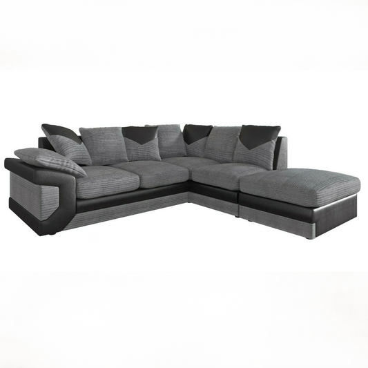 Dino Grey/Black Right Hand Corner Sofa