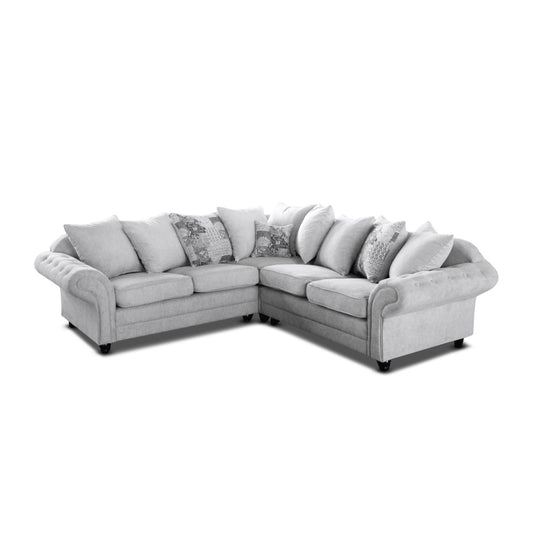 Nicole Silver Corner Sofa