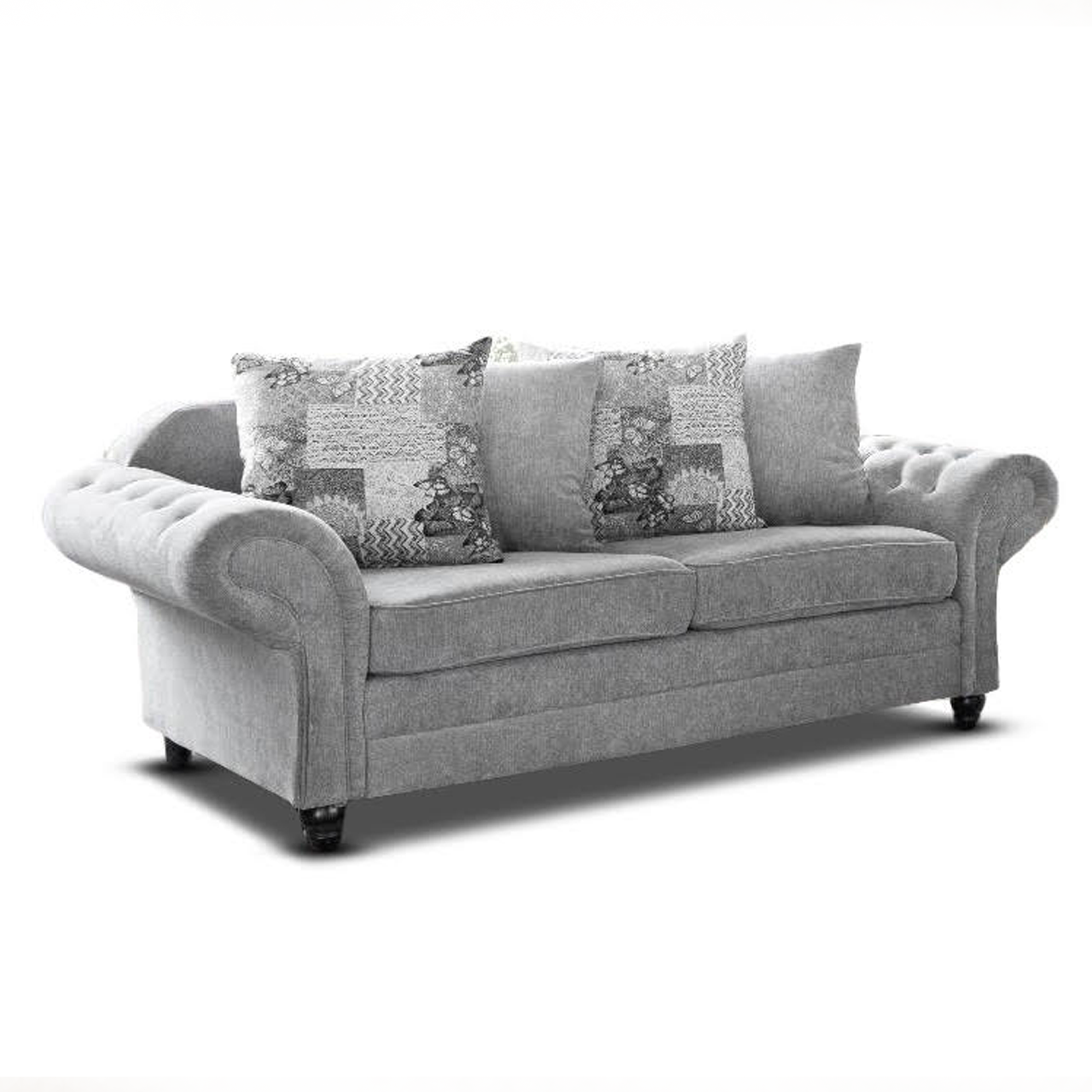 Nicole Silver 3 Seater