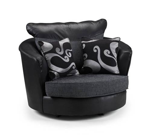 Farrow Grey/Black Swivel Chair