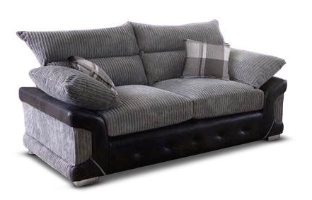 Logan Grey/Black 3 Seater