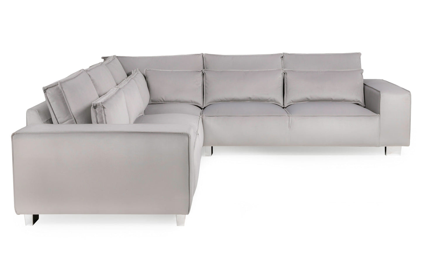 Sloane Silver Plush Corner sofa