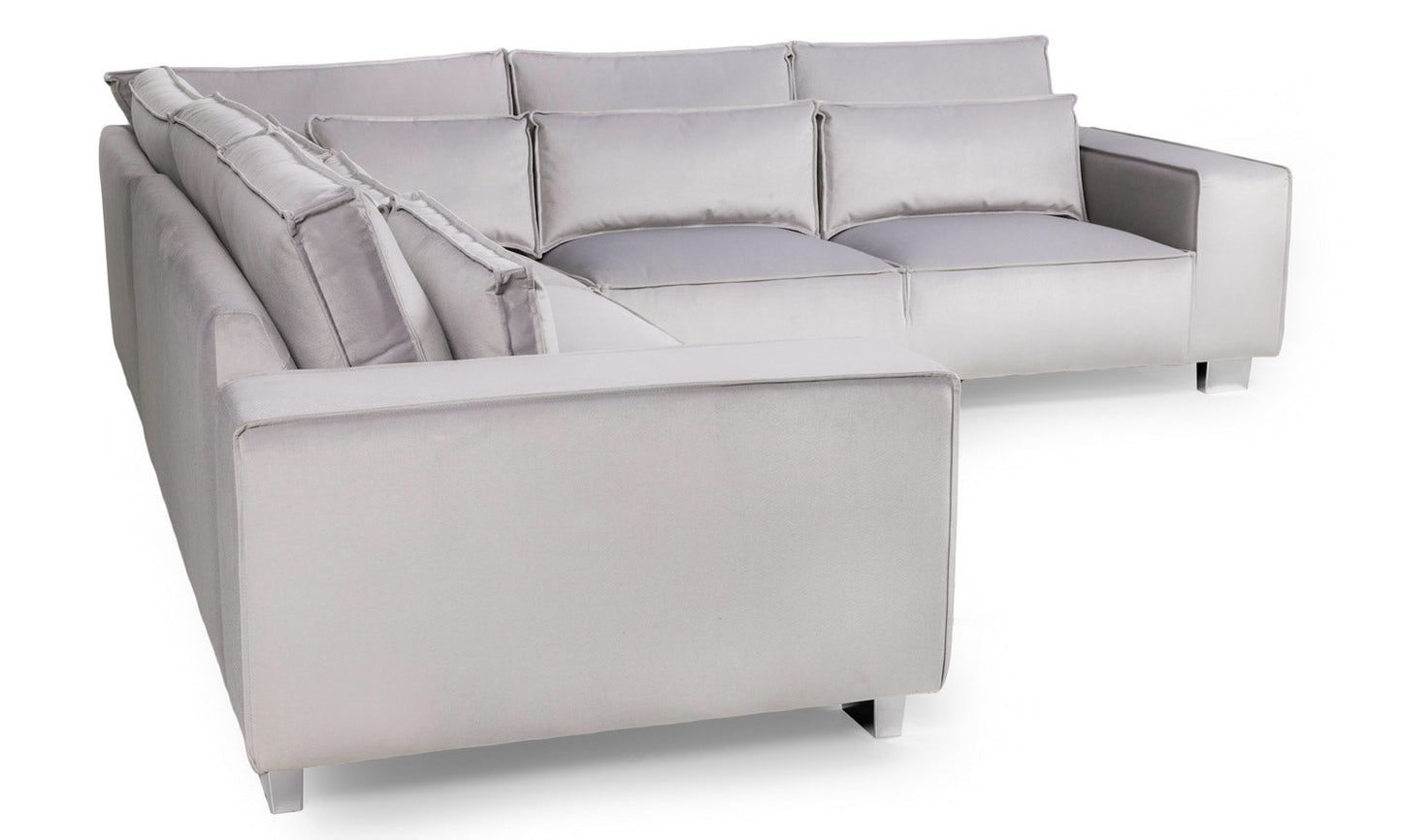 Sloane Silver Plush Corner sofa