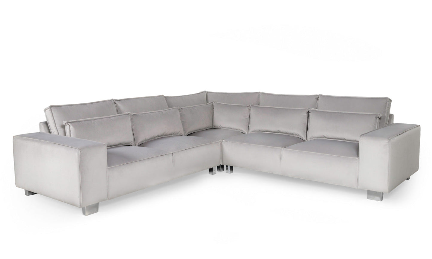 Sloane Silver Plush Corner sofa