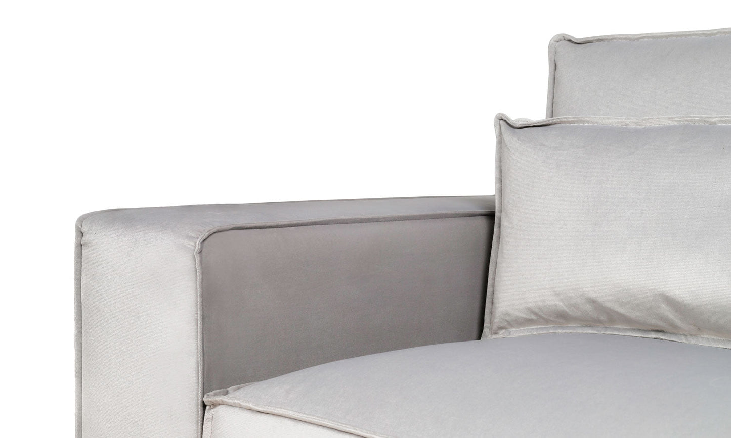 Sloane Silver Plush Corner sofa
