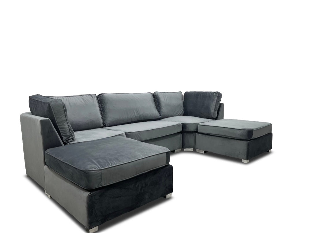 Belgravia Grey U shape Full Back Sofa