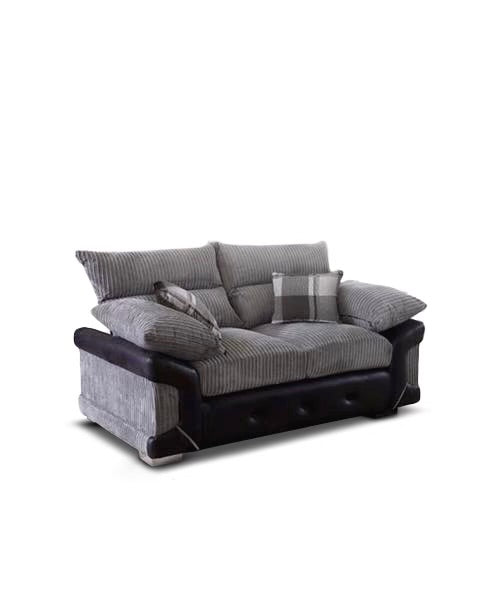 Logan Grey/Black Full Back 3 +2 Fabric Sofa Set