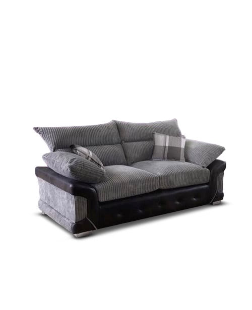 Logan Grey/Black Full Back 3 +2 Fabric Sofa Set