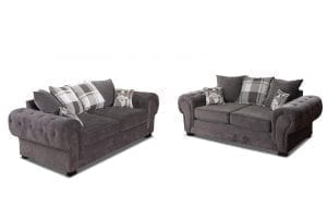 Venezia Chesterfield Graphite Large 3+2 Sofa Set