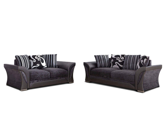 Farrow Grey/Black 3 +2 Fabric Sofa Set