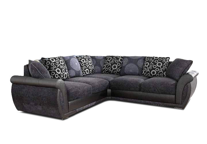 Shannon Grey/Black Corner Sofa