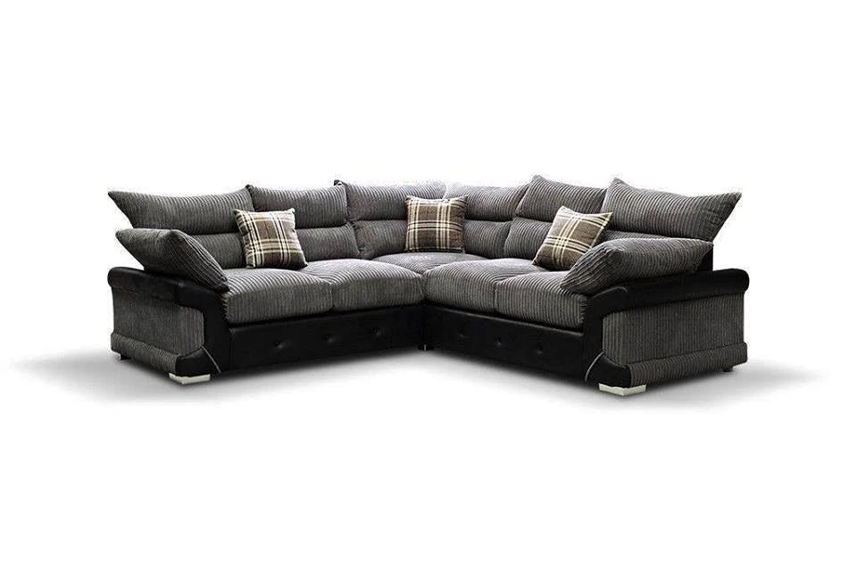 Logan Grey/Black Corner Sofa