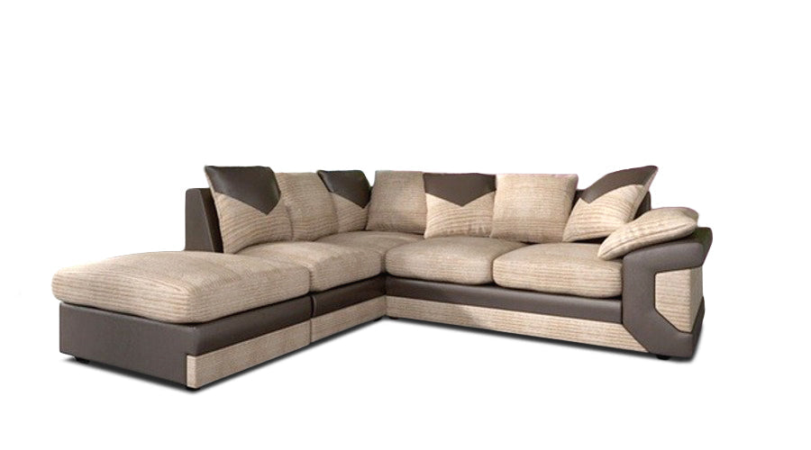Lush Scatter Back Beige/Brown Left Hand Corner Sofa