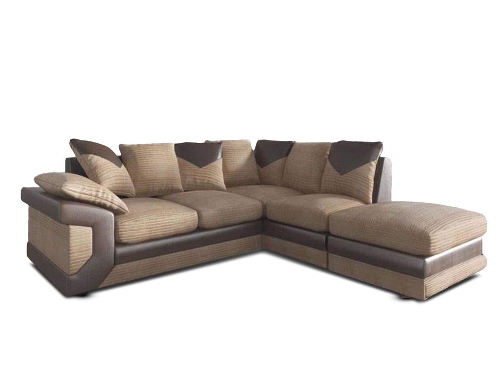 Lush Scatter Back Beige/Brown Right Hand Corner Sofa