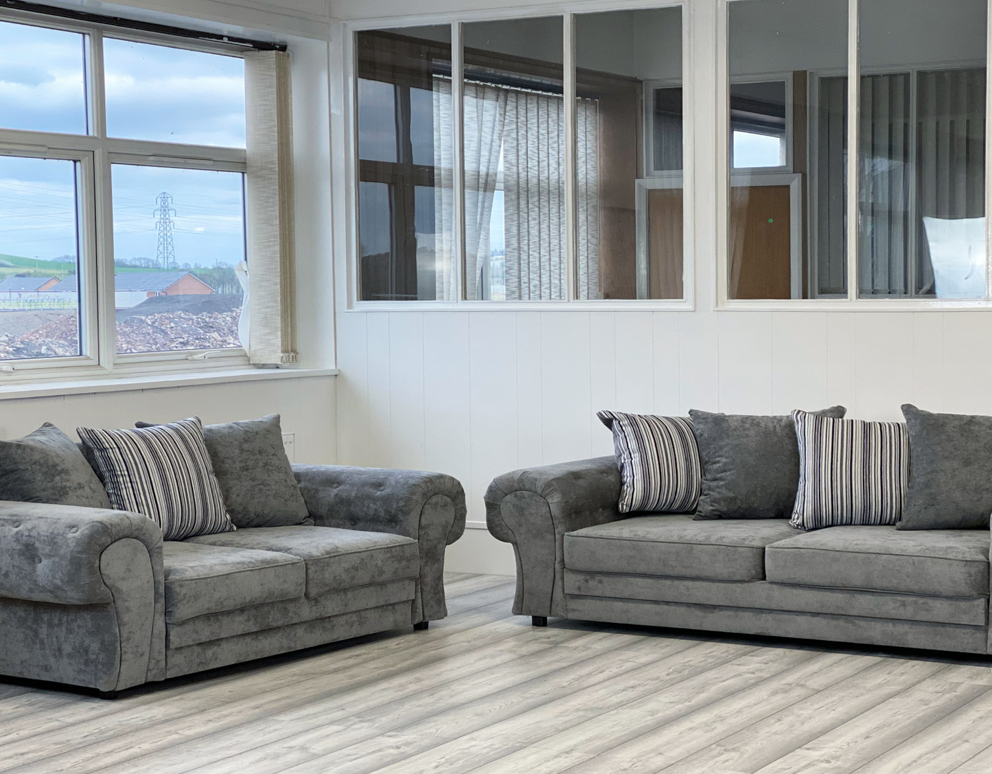 Venezia Chesterfield Silver Large Corner Sofa
