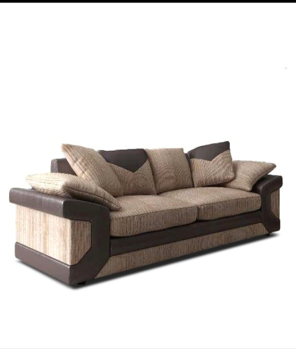 Lush Beige/Brown 3 Seater