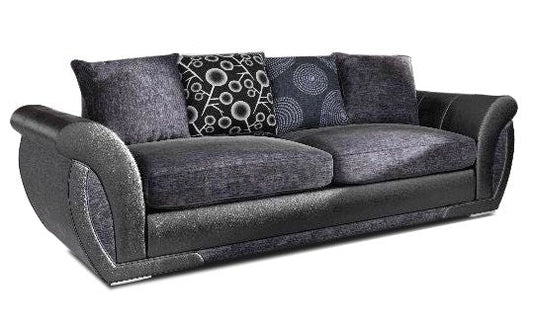 Shannon Grey/Black 3 Seater