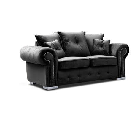 Mayfair Black Plush 2 Seater